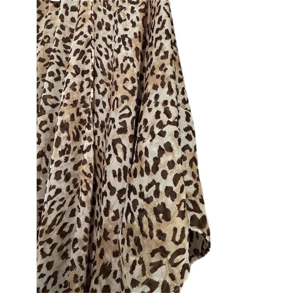 Aerie Leopard Print Kimono Women One Size Brown Excellent Animal Wrap Coverup - Picture 2 of 6